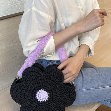 Flower crochet shoulder/hand bag #CCFB-02