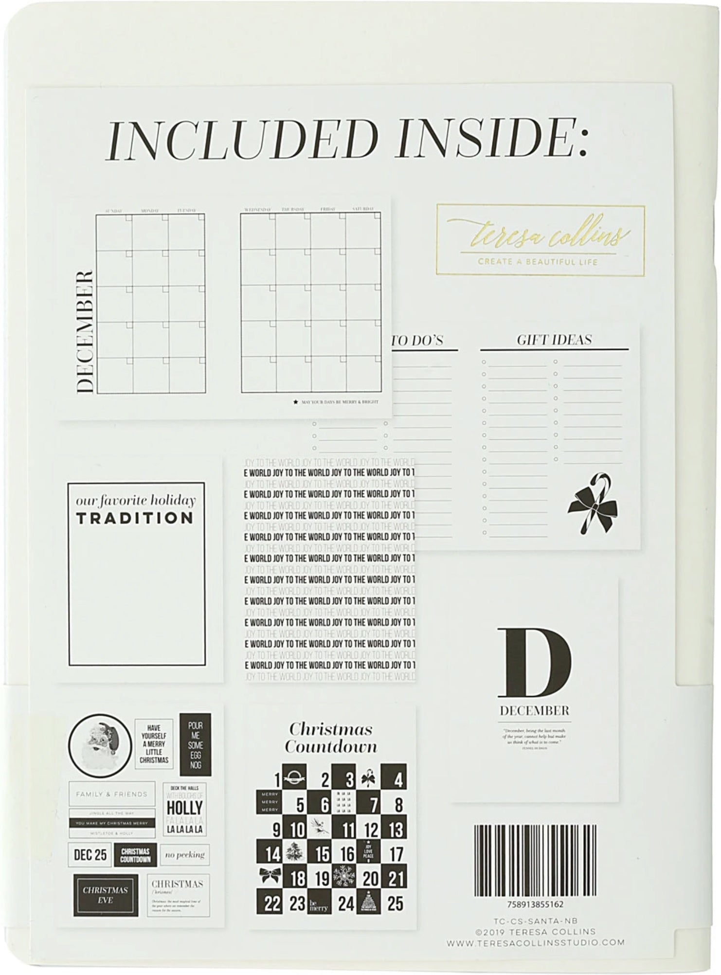 Teresa Collins Notebook & Holiday Planner 6"X8" - Christmas Story
