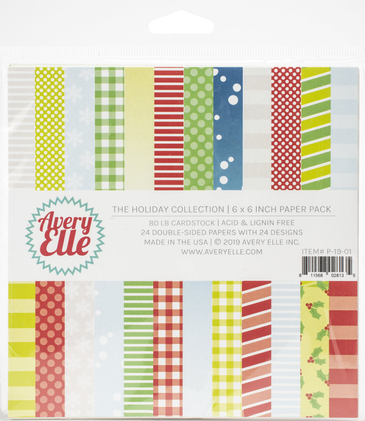 Avery Elle Double-Sided Paper Pad 6"X6" 24/Pkg - The Holiday Collection