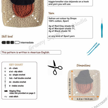 Pumpkin witch granny square