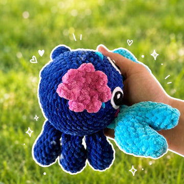 Blue Blossom Crab Amigurumi, Crochet Pattern