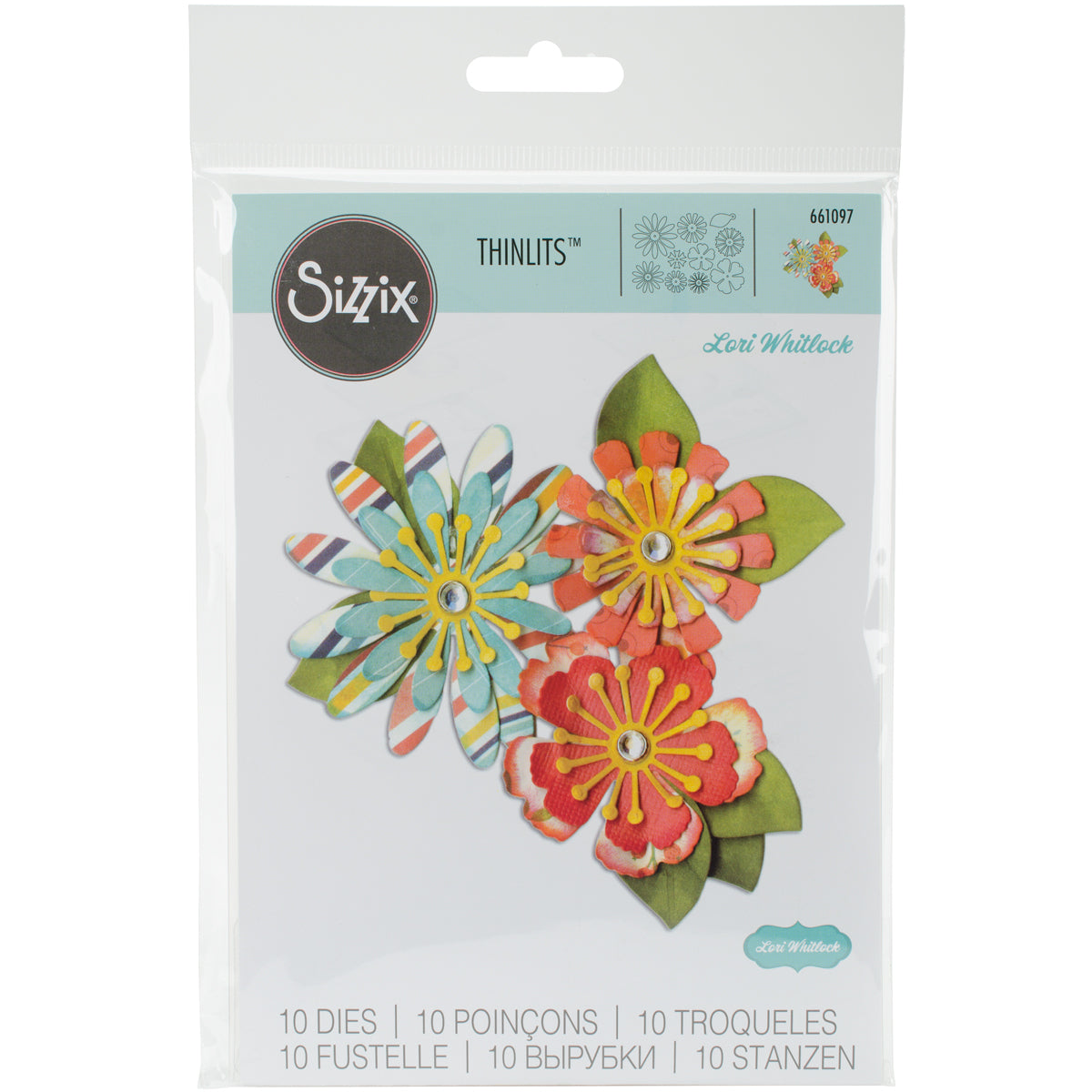 Sizzix Thinlits Dies By Lori Whitlock 10/Pkg - Mix & Match Flowers