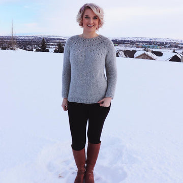 Easy Eyelet Yoke Sweater
