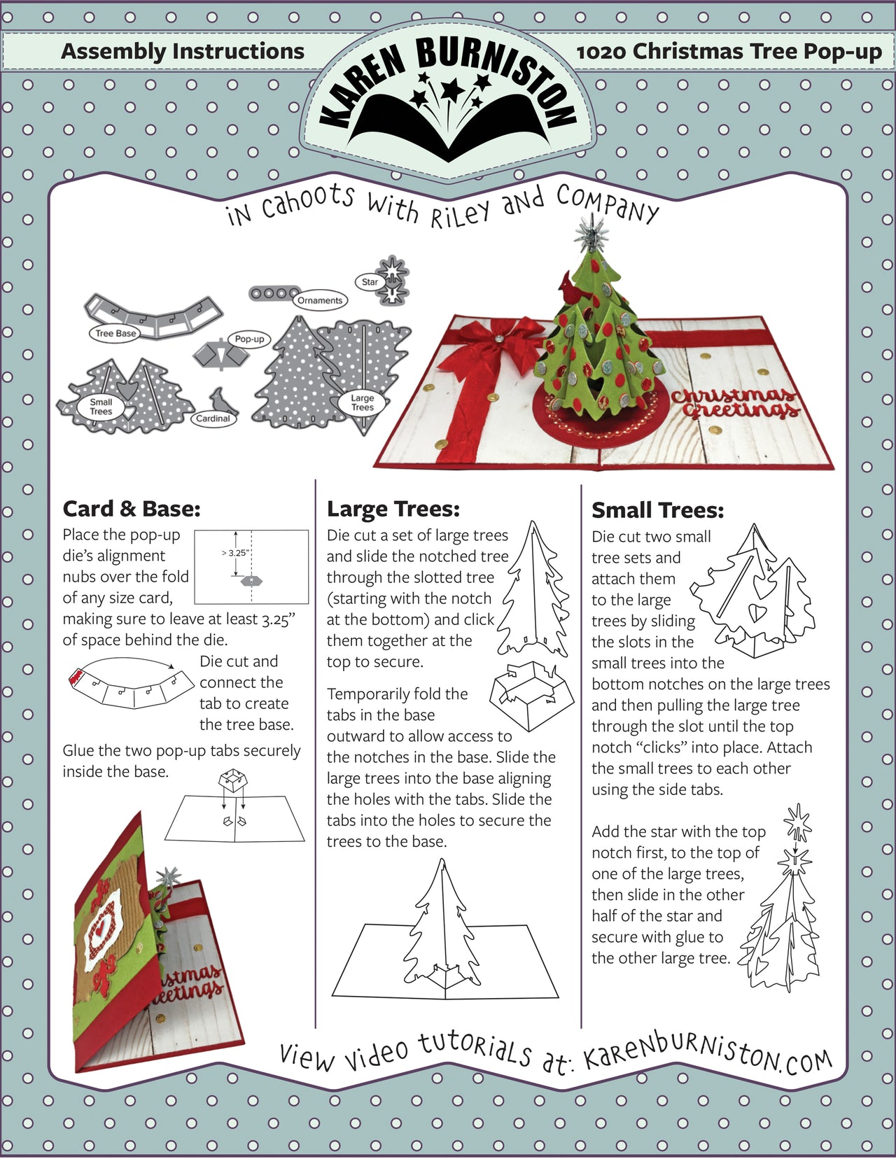 KB Riley Karen Burniston Dies - Christmas Tree Pop-Up