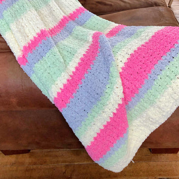 Crochet Cotton Candy Fluffy Blanket