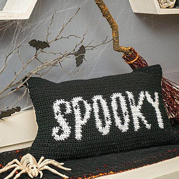 Spooky Crochet Pillow Cover