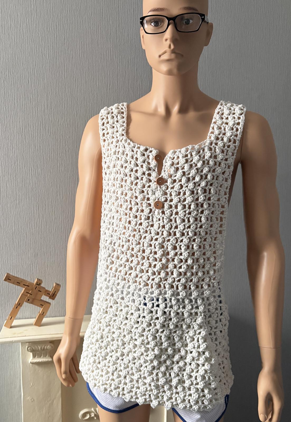 Popcorn Mesh Pocket Tank Top