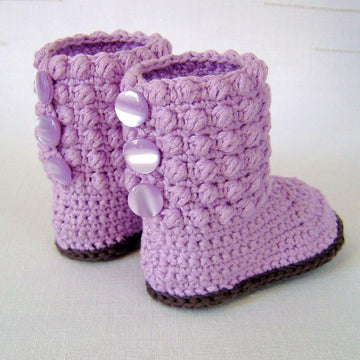 Bubble Stitch Baby Booties