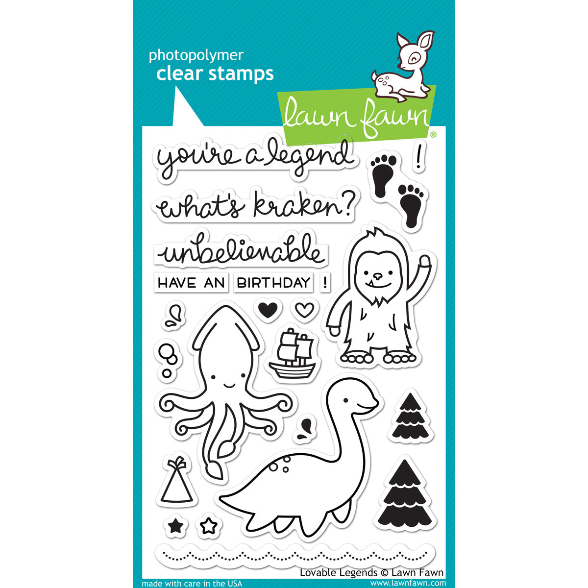 Lawn Fawn Clear Stamps 4"X6" - Lovable Legends