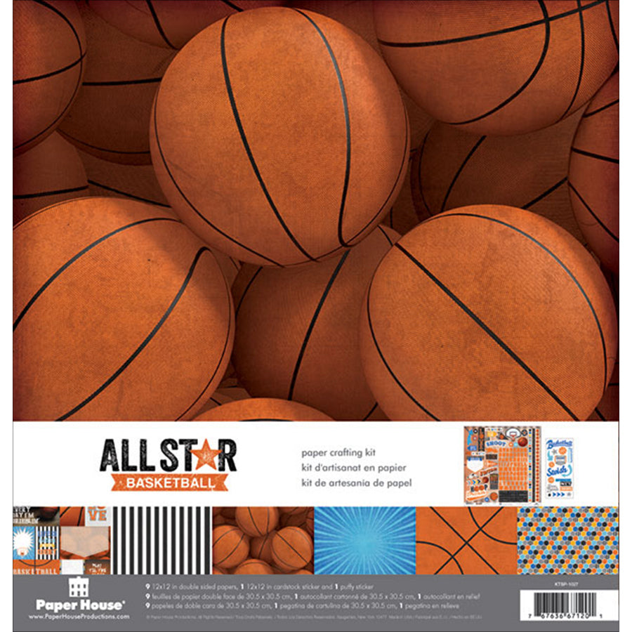 Paper House Paper Crafting Kit 12"X12" - Basketball