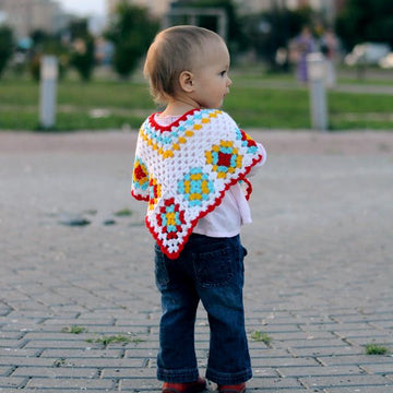 Tiny Dancer baby girl crochet poncho wrap