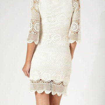 Crochet lacy bohemian summer dress.