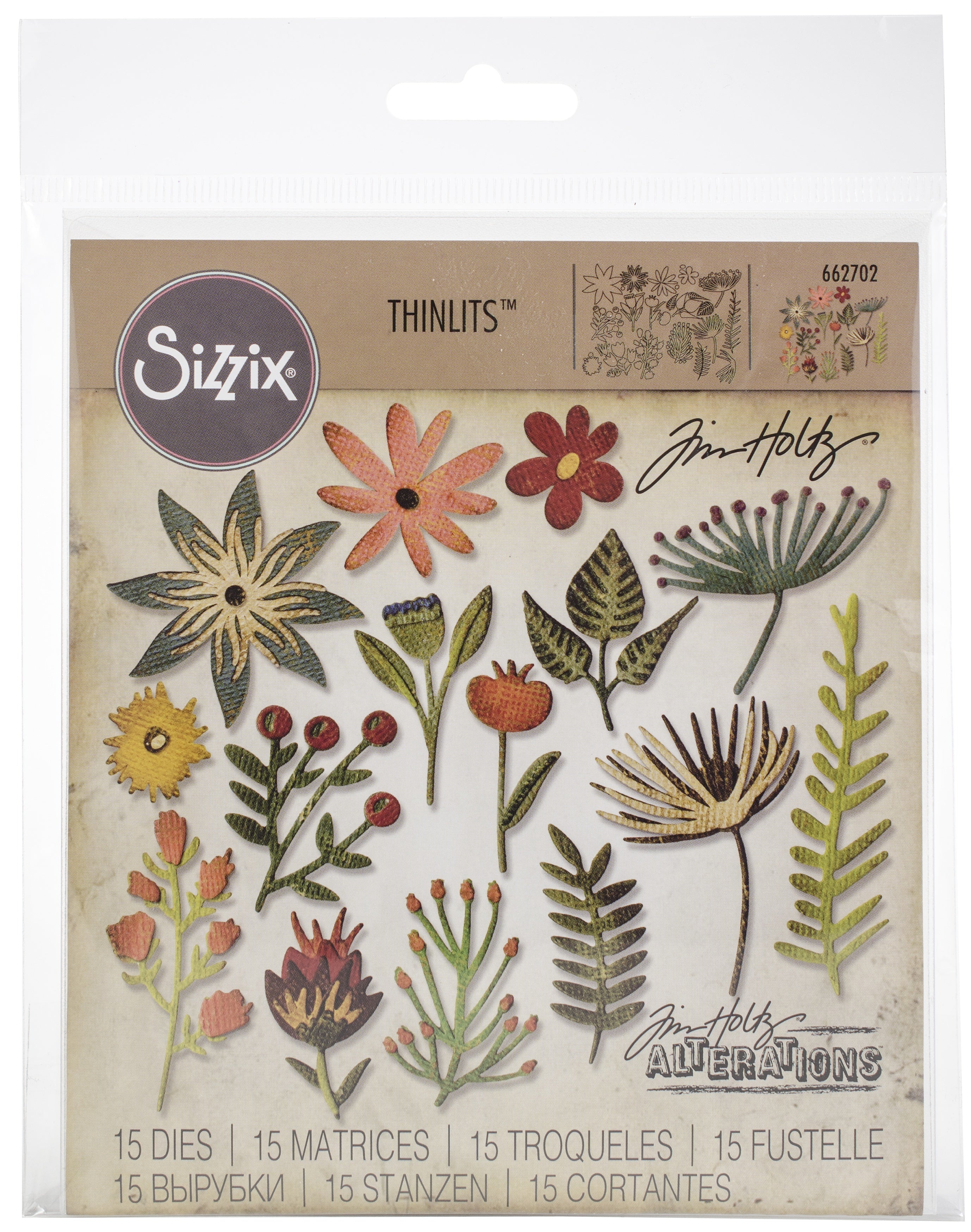 Sizzix Thinlits Dies By Tim Holtz - Funky Floral #3