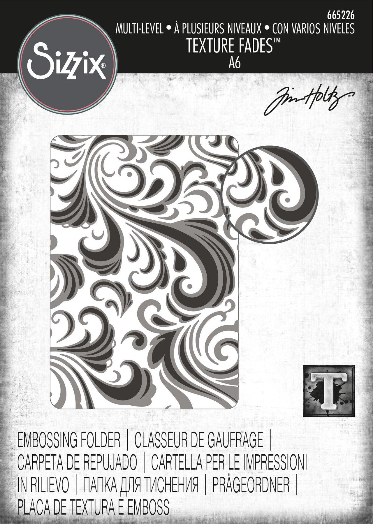 Sizzix Texture Fades Embossing Folder - Swirls by Tim Holtz