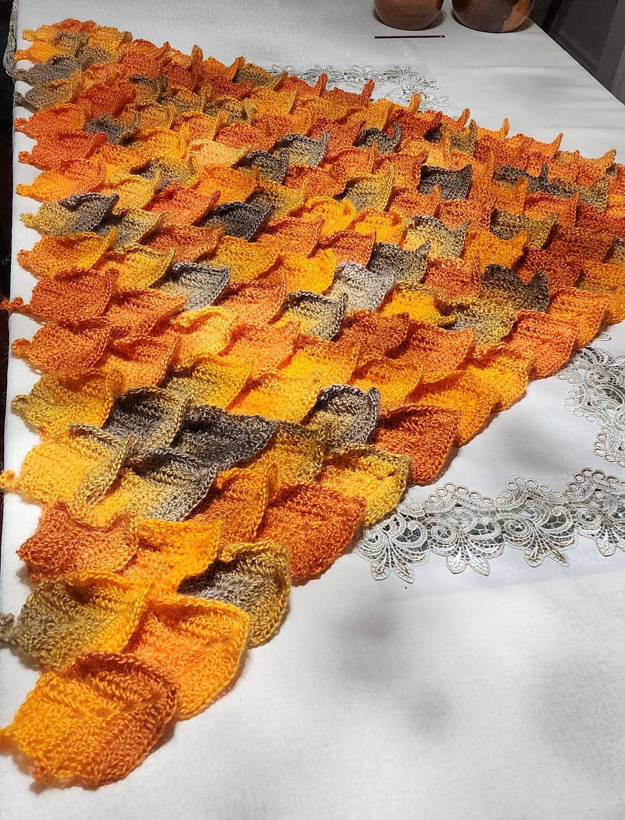 Autumn Leaves Shawl - top down crochet