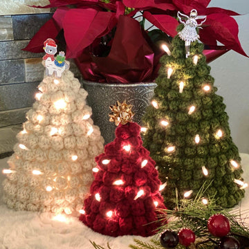 Bobble Stitch Christmas Tree Trio