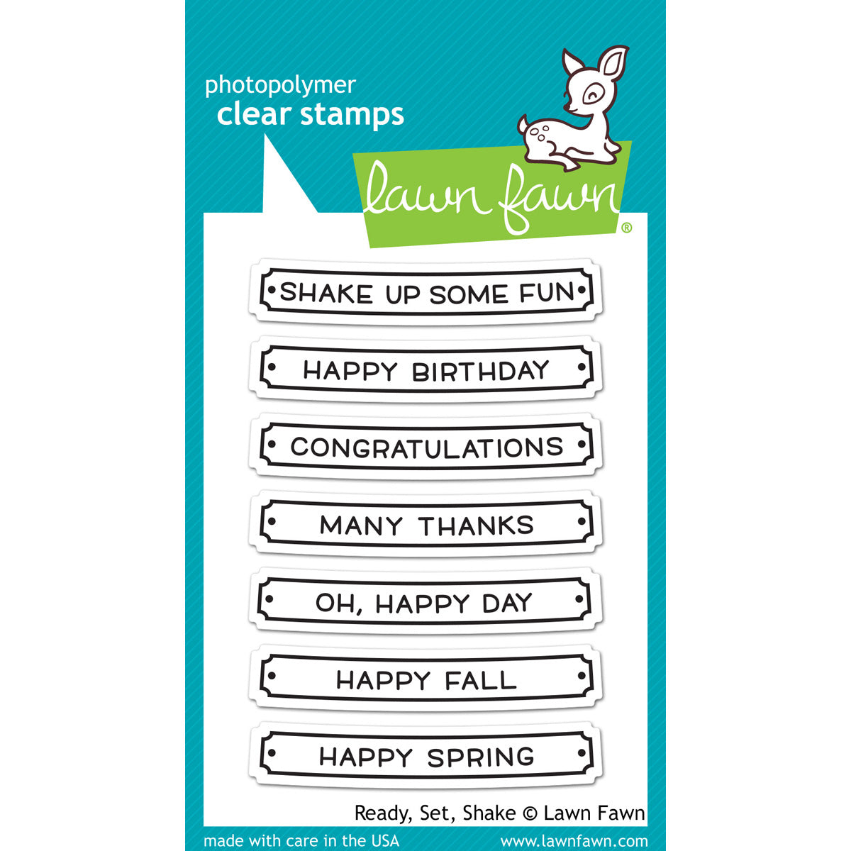 Lawn Fawn Clear Stamps 3"X4" - Ready, Set, Shake