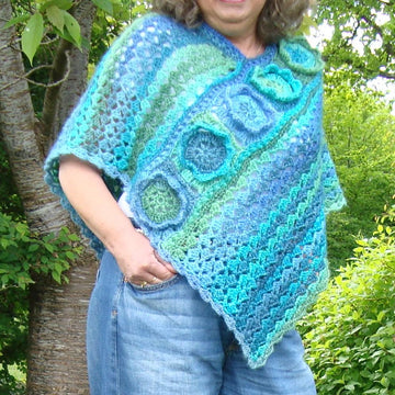 Ocean Flowers Poncho