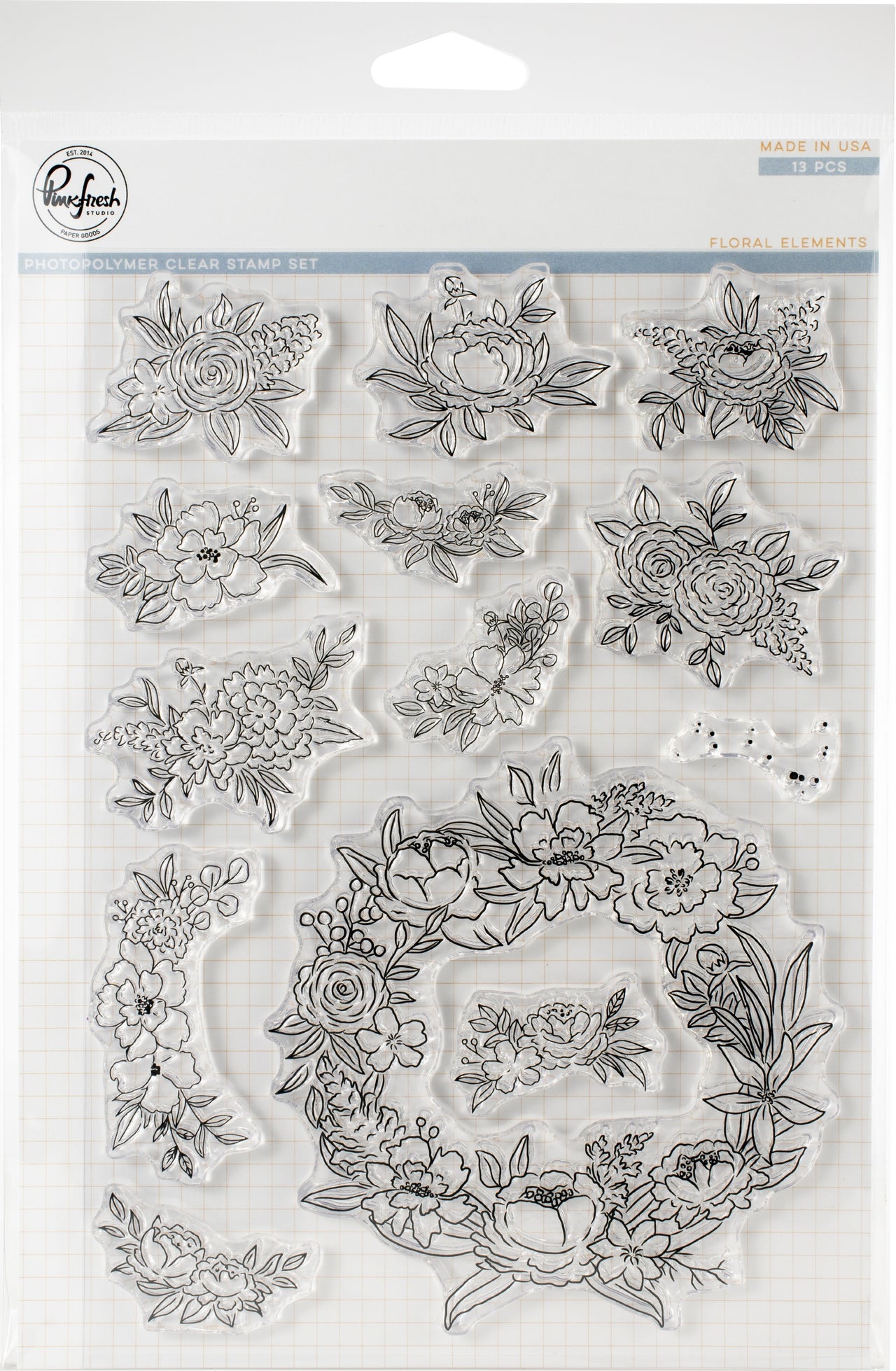 Pinkfresh Studio Clear Stamp Set 6"X8" - Floral Elements
