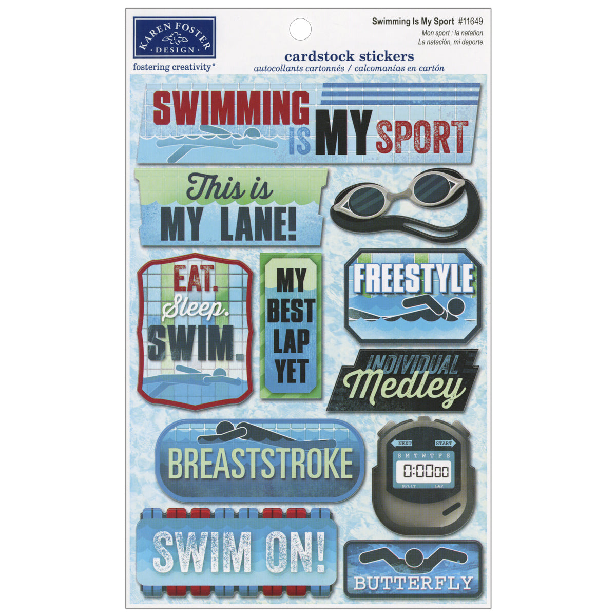 Karen Foster Cardstock Stickers - Swimming Is My Sport