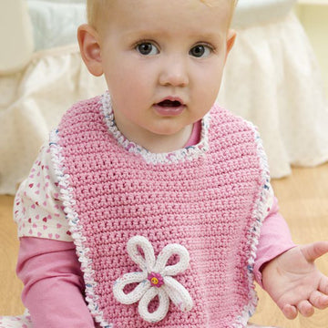 Blossom Bib in Red Heart Creme de la Creme - WC1962 - Downloadable PDF