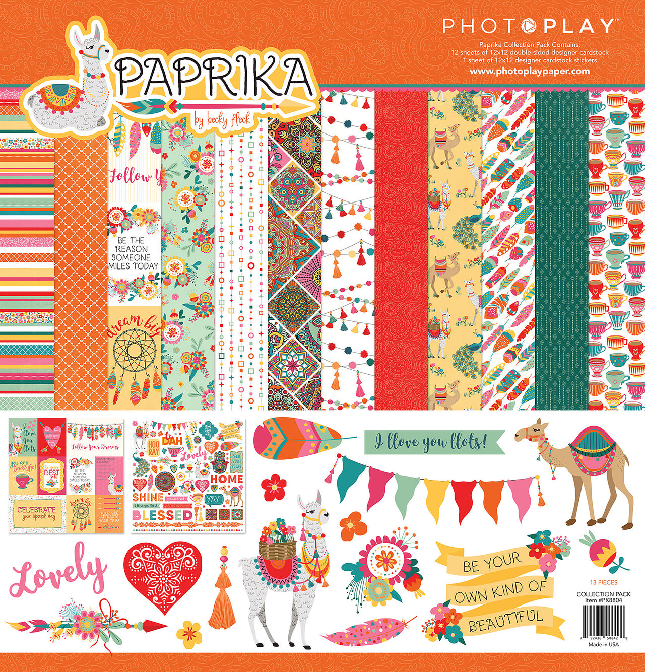 Photoplay Paper PhotoPlay Collection Pack 12"X12" - Paprika
