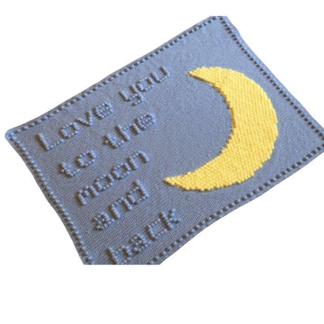Love You to the Moon and Back Baby Blanket Intarsia Crochet