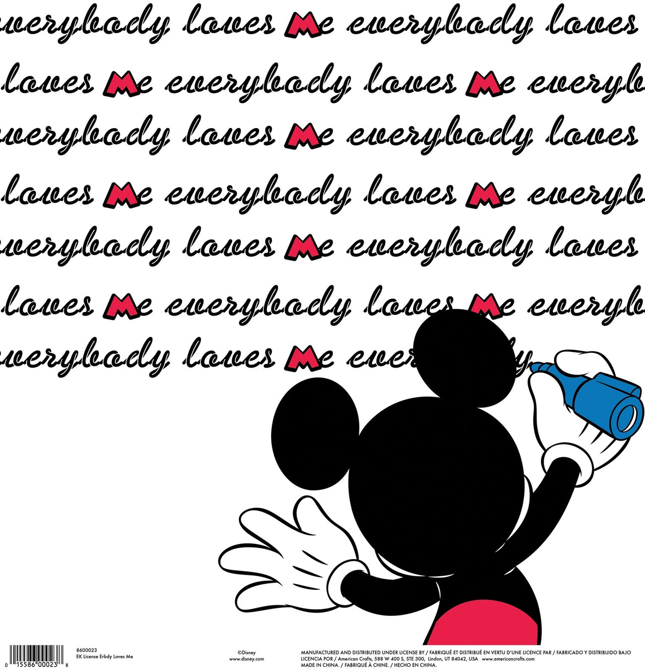 EK Success EK Disney Single-Sided Cardstock 12"X12" 25/Pkg - Mickey Everybody Loves Me