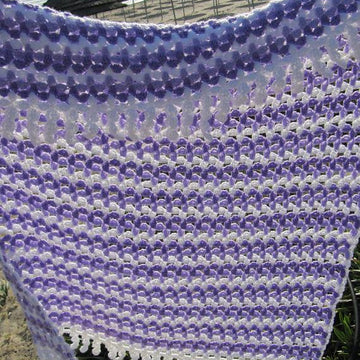 "Lilac Mosaic" Baby Blanket With Decorative Fringe