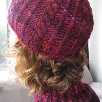 Winterberries Hat, Fitted Cowl, and Fingerless Mitts Set