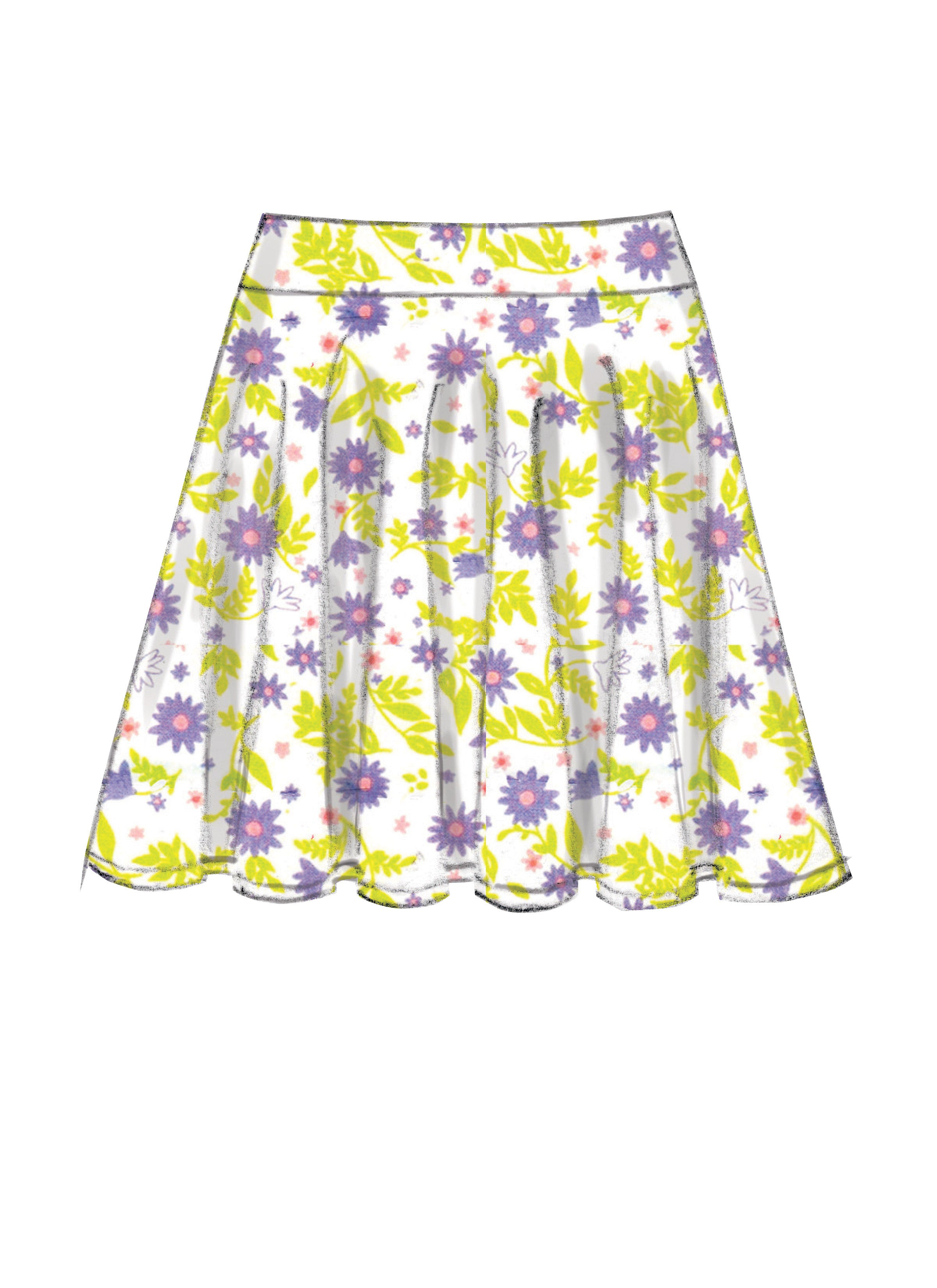 McCall's Children's/Girls' Straight, Handkerchief, or High-Low Hem Skirts M7345 - Sewing Pattern