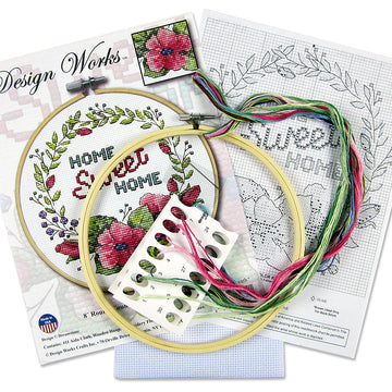 Design Works Home Sweet Home Cross Stitch Kit - 8in Round