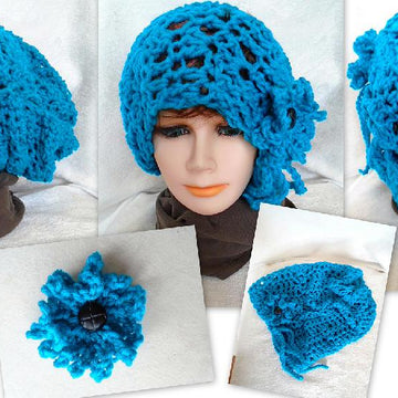 841 Peacock Slouchy Hat