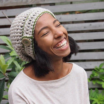 Button tab  slouchy hat