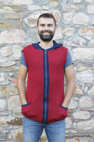 BERGI RUSTIC CARDIGAN VEST in cotton for men