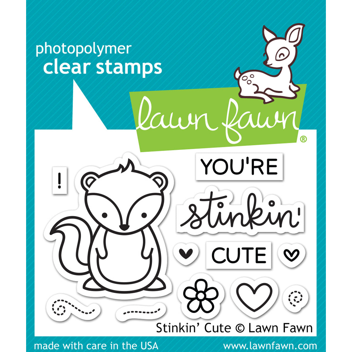 Lawn Fawn Clear Stamps 3"X2" - Stinkin Cute