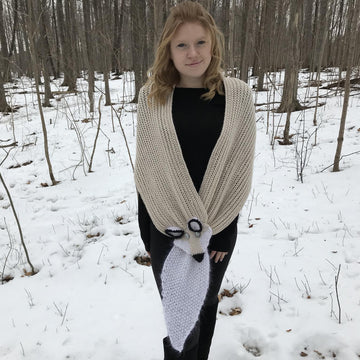 White Fox Long Scarf