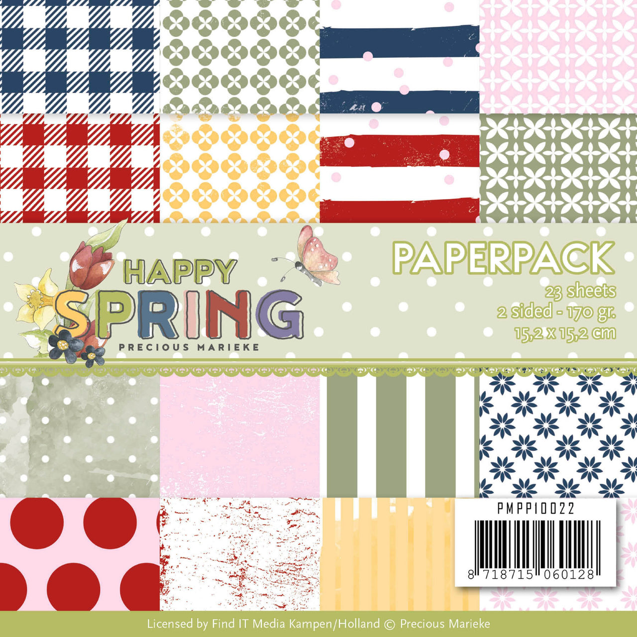 Find It Trading Precious Marieke Paper Pack 6"X6" 23/Pkg - Happy Spring, Double-Sided Designs