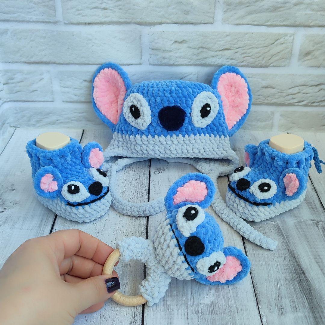 Baby Crochet Pattern Set PDF, A Warm Crochet Pattern Set For Newborns, Hat With Ears, Booties With Ears, Rattle With Ears, From 0 to 3 Month