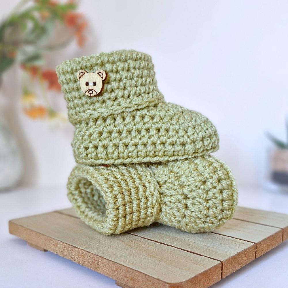 Button Baby Booties