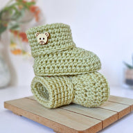 Button Baby Booties