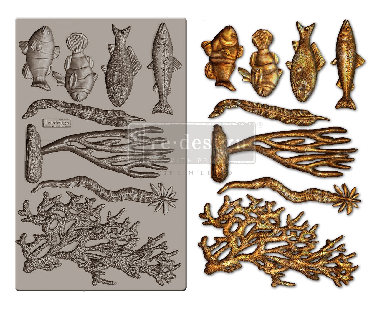 Prima Marketing Re-Design Mould 5"X8"X8mm - Coral Reef