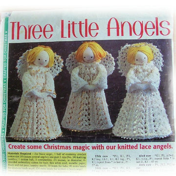 LITLLE CHRISTMAS ANGELS toy knitting pattern by Georgina Manvell
