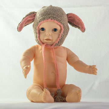 Floppy Ear Bunny Hat With Earflaps And Tassels