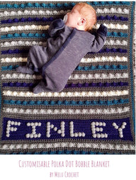 Customisable Polka Dot Bobble Blanket US terminology by Melu Crochet