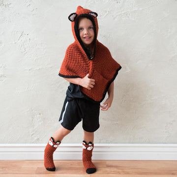 Hooded Fox Poncho and Socks