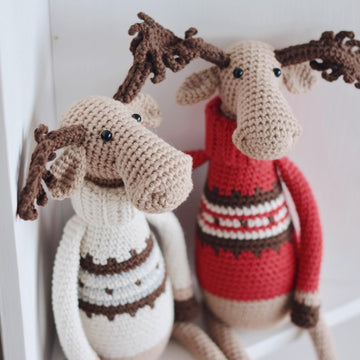 Richard the Moose Crochet Pattern, Reindeer Amigurumi Toy