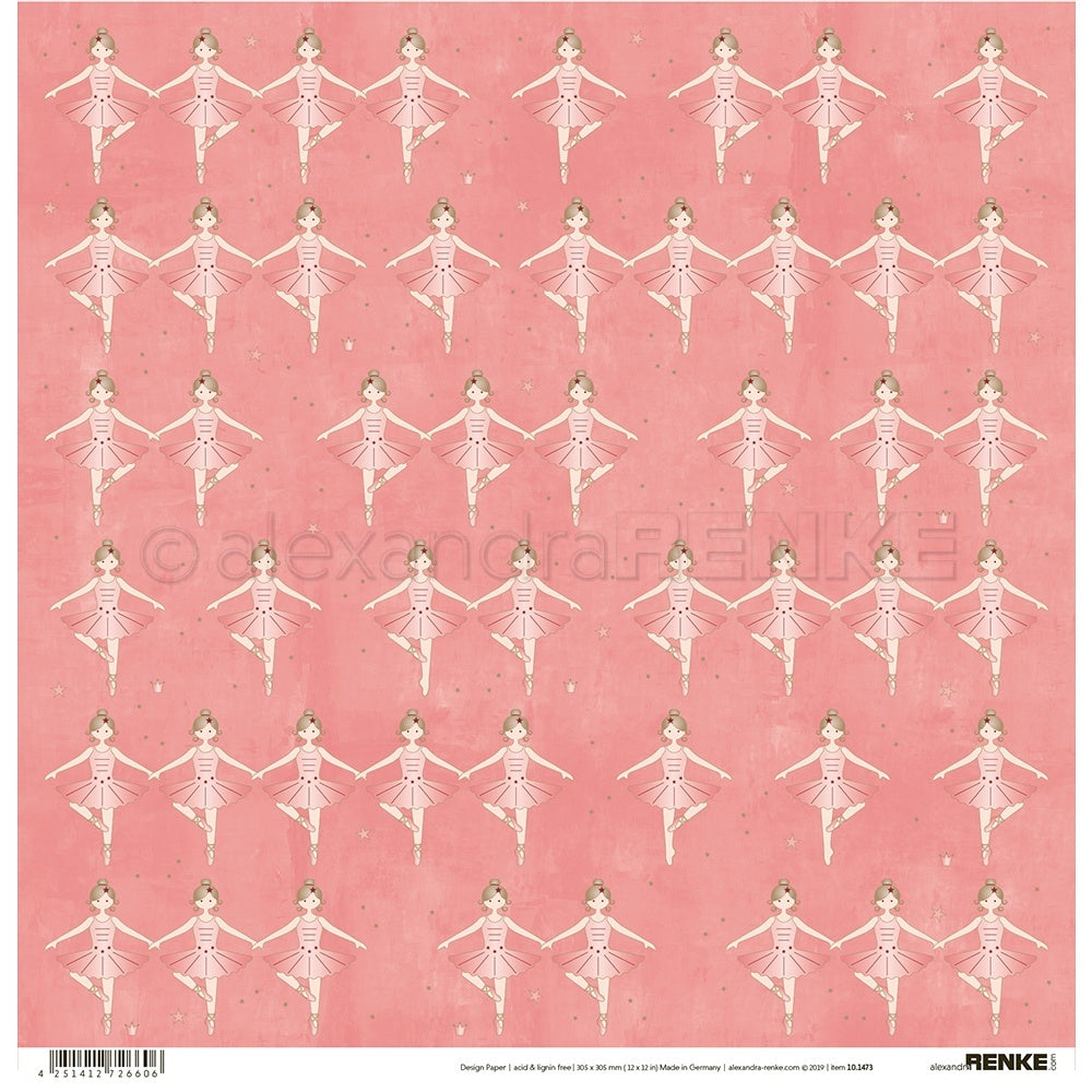 Alexandra Renke Nutcracker Design Paper 12"X12" 25/Pkg - Ballerinas On Pink