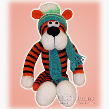 Tiger Knitting Pattern, Knitted Tiger, Animal Knitting Pattern