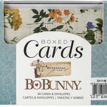 American Crafts BoBunny A2 Cards W/Envelopes (4.375"X5.75") 40/Box - Botanical Journal
